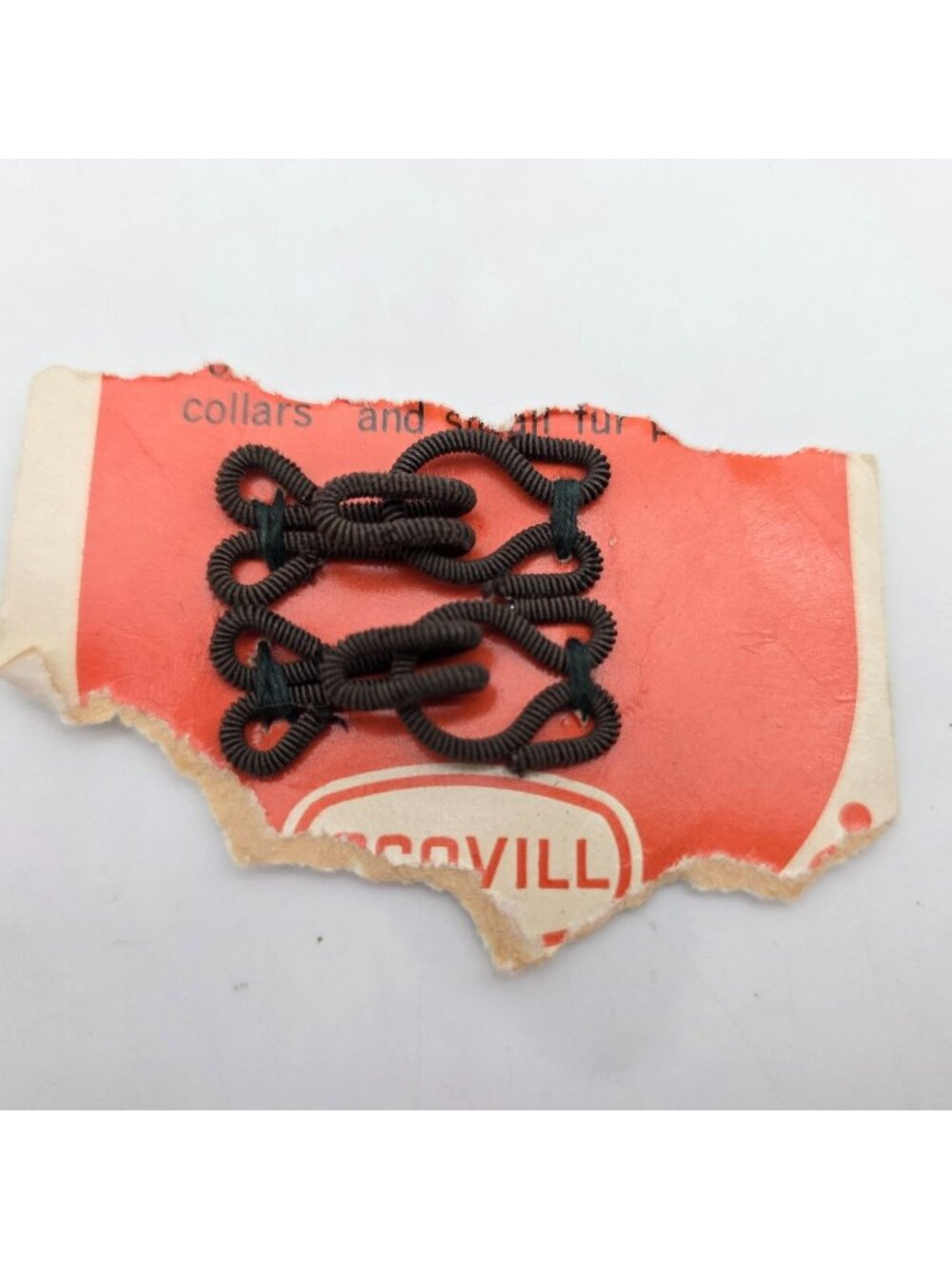 Scovill Vintage Black Hook & Eye Fasteners On Card For Sewing Projects